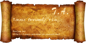 Tausz Annamária névjegykártya